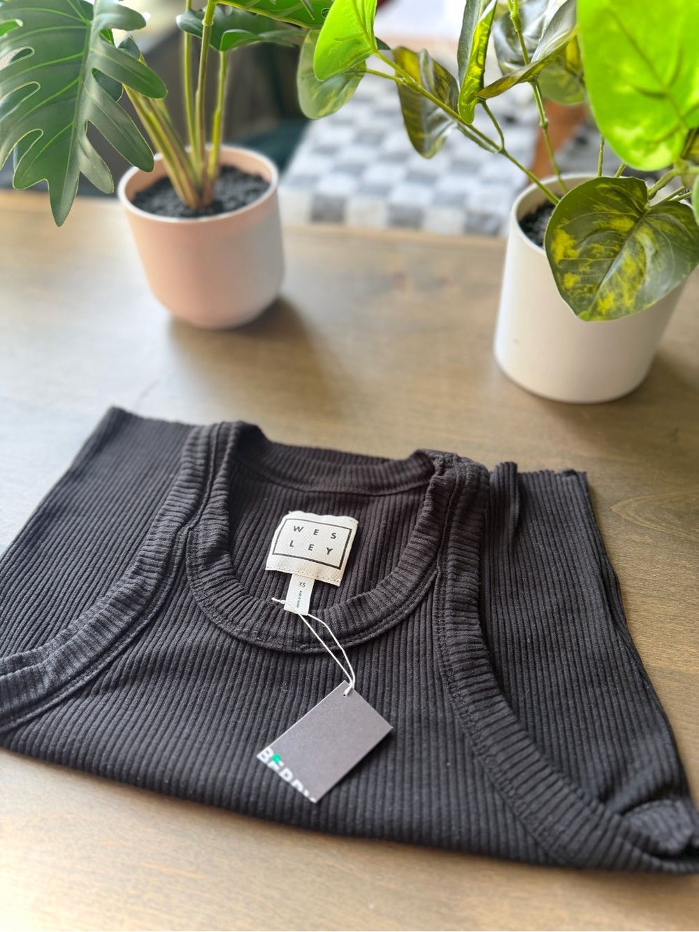 WESLEY | XS | WSLY x Bandier The Rivington Cropped Ribbed High Neck Tank